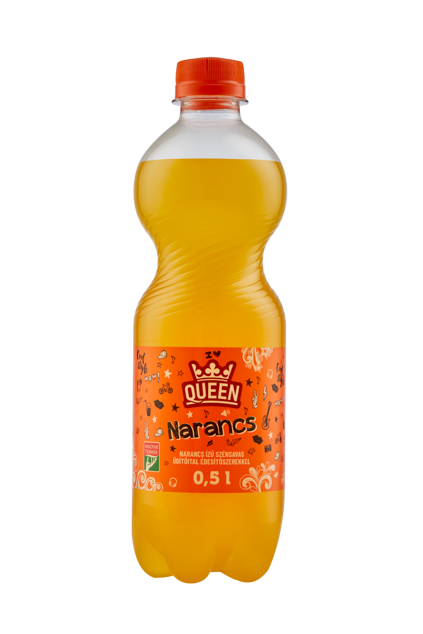 Queen Narancs - Narancs ízű szénsavas üdítőital édesítőszerekkel 0,5 l